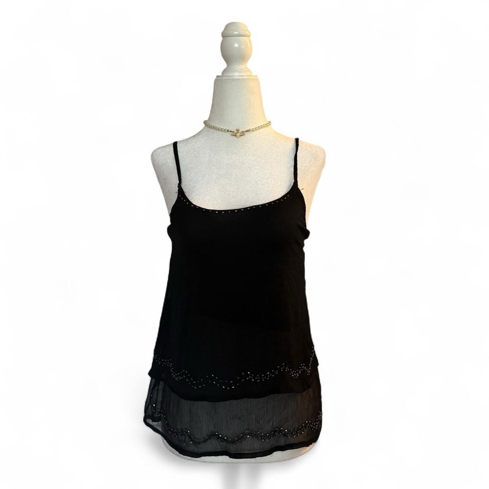 Rue21 Beaded Y2K Rhinestone Layered Sheer Tank Top